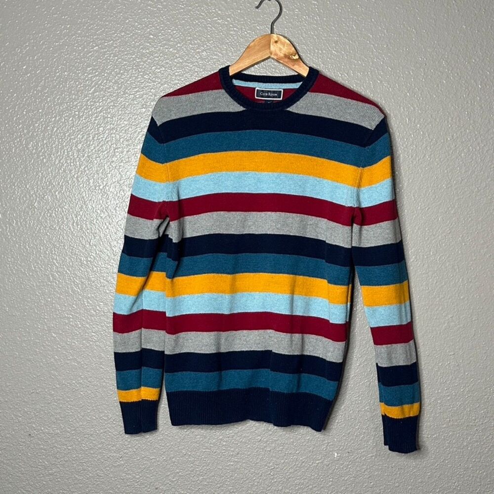 Club Room Regular Fit Mens Striped Sweater Small - Picture 2 of 7